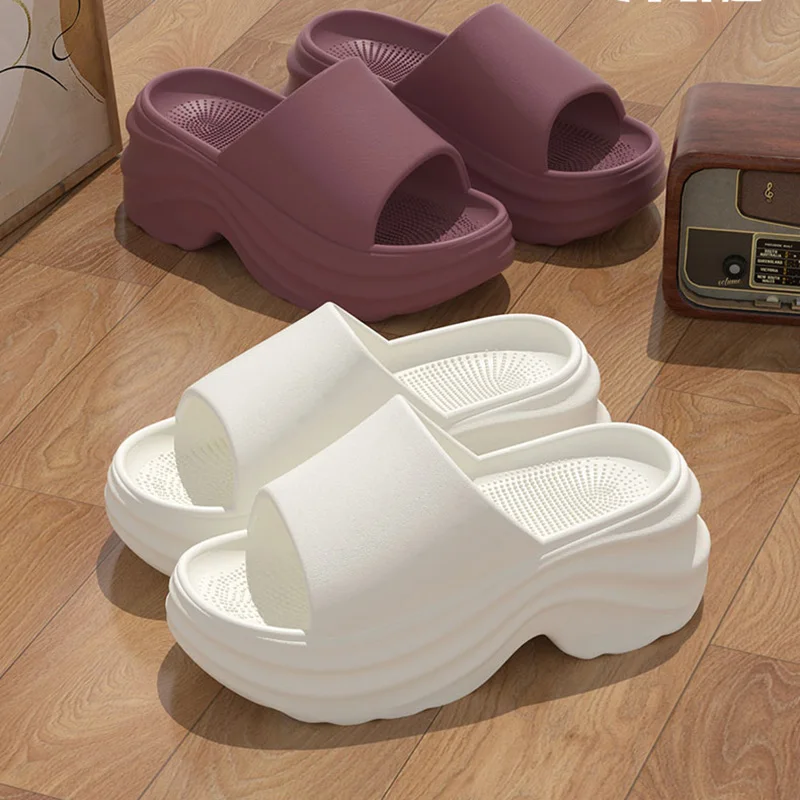 Women Shoes Wedges - Sandal Eva Warna Solid Alas Tebal