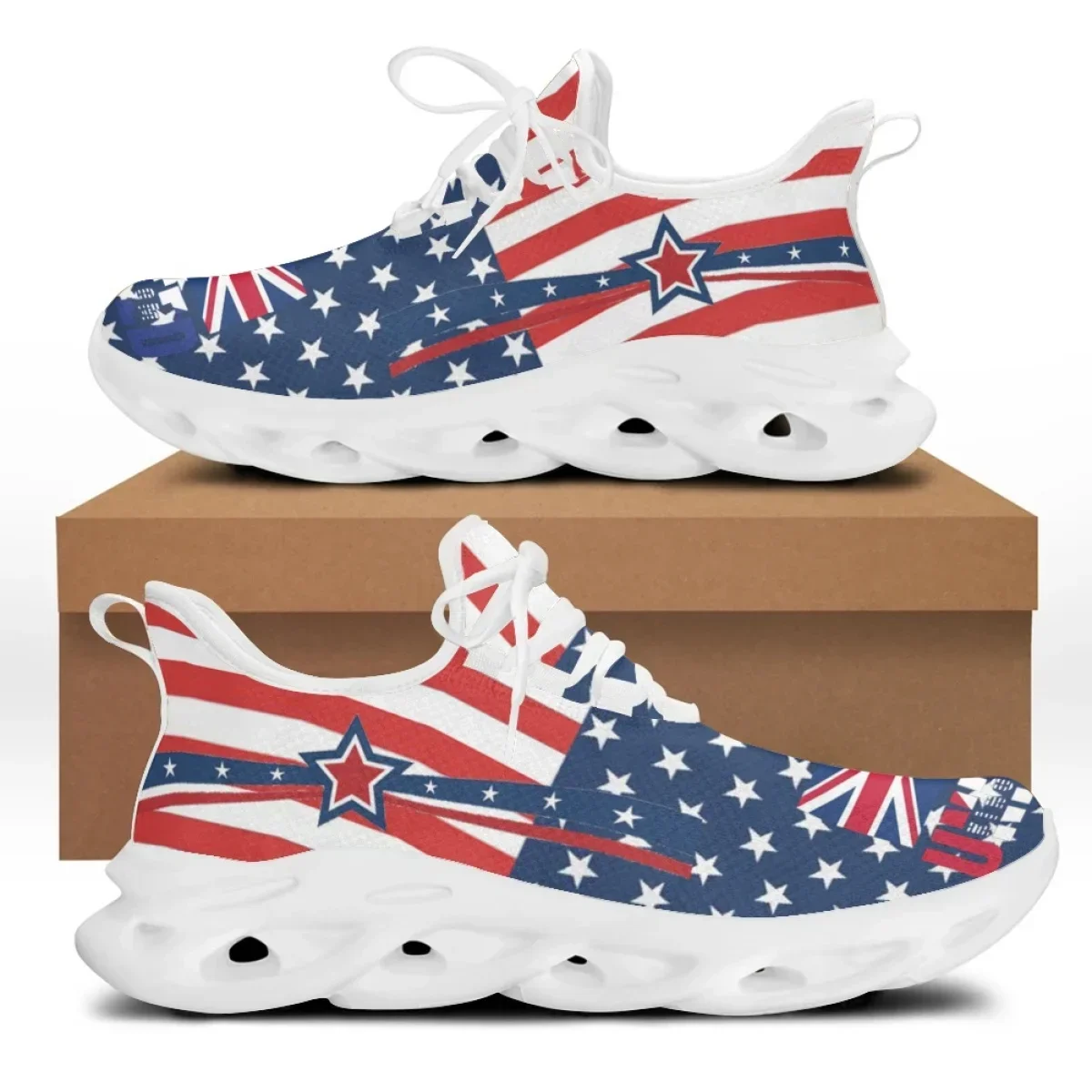 Women'S Shoes Liberty - 7.4 Sepatu Datar Motif Bendera Amerika