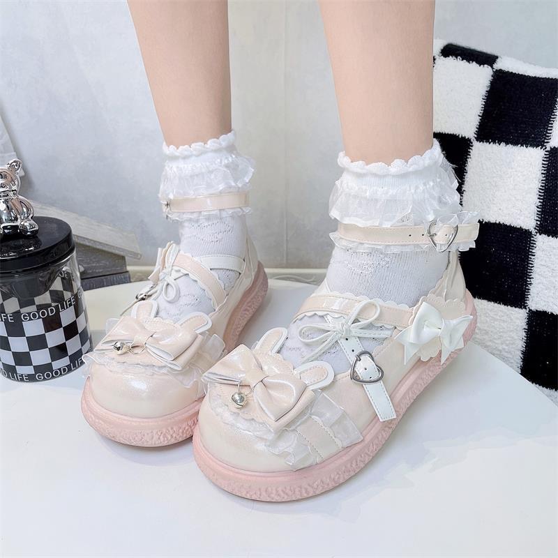 Women Shoes Wedges - Sepatu Lolita Gadis Imut Berkepala Bulat