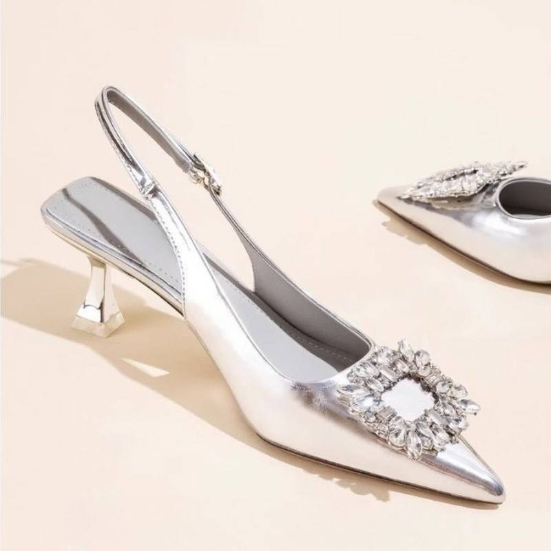 Strappy Heeled Sandals - Sandal Wanita Musim Panas Sepatu Wanita