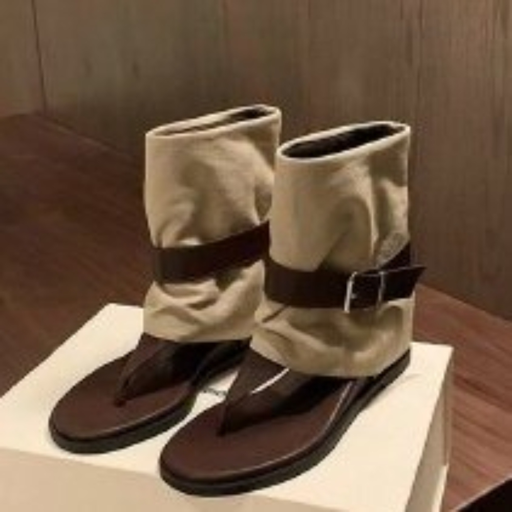 Women Shoes Boots - Sandal Vintage Warna-Warni dengan Cincin di