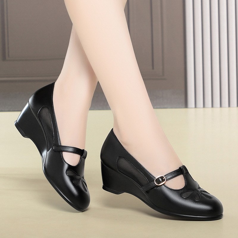 Sepatu Hak Wedge Berjaring Mus - Women Shoes Wedges ulasan dan harga