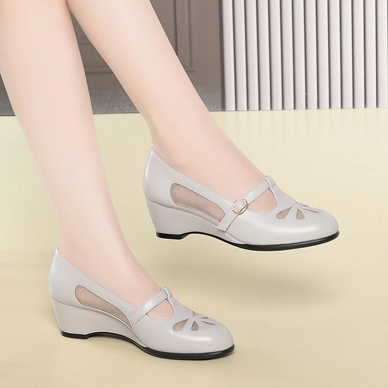 Sepatu Hak Wedge Berjaring Mus - Women Shoes Wedges ulasan dan harga