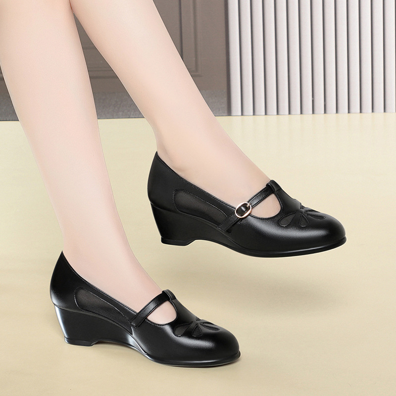 Sepatu Hak Wedge Berjaring Mus - Women Shoes Wedges ulasan dan harga