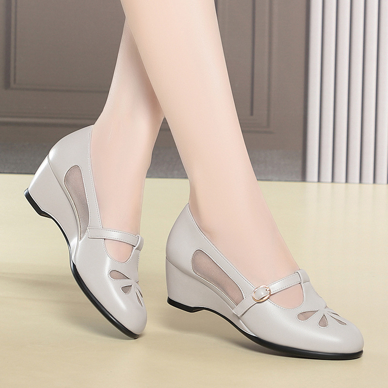 Sepatu Hak Wedge Berjaring Mus - Women Shoes Wedges ulasan dan harga