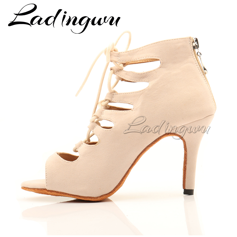 Ladingwu Beige Suede Tinggi At - Women'S Shoes Z ulasan dan harga